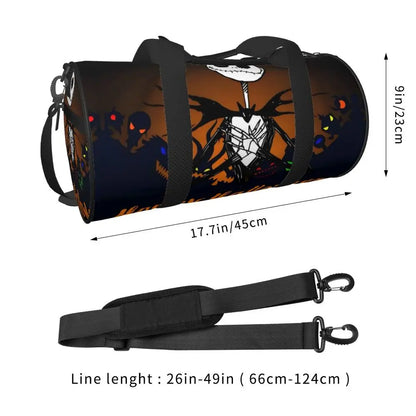 Sac fourre-tout de plage personnalisé Jack Skellington pour femmes, squelette vivant, grand compartiment, sacs de voyage pour salle de sport et plage