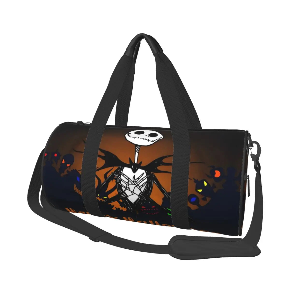 Sac fourre-tout de plage personnalisé Jack Skellington pour femmes, squelette vivant, grand compartiment, sacs de voyage pour salle de sport et plage