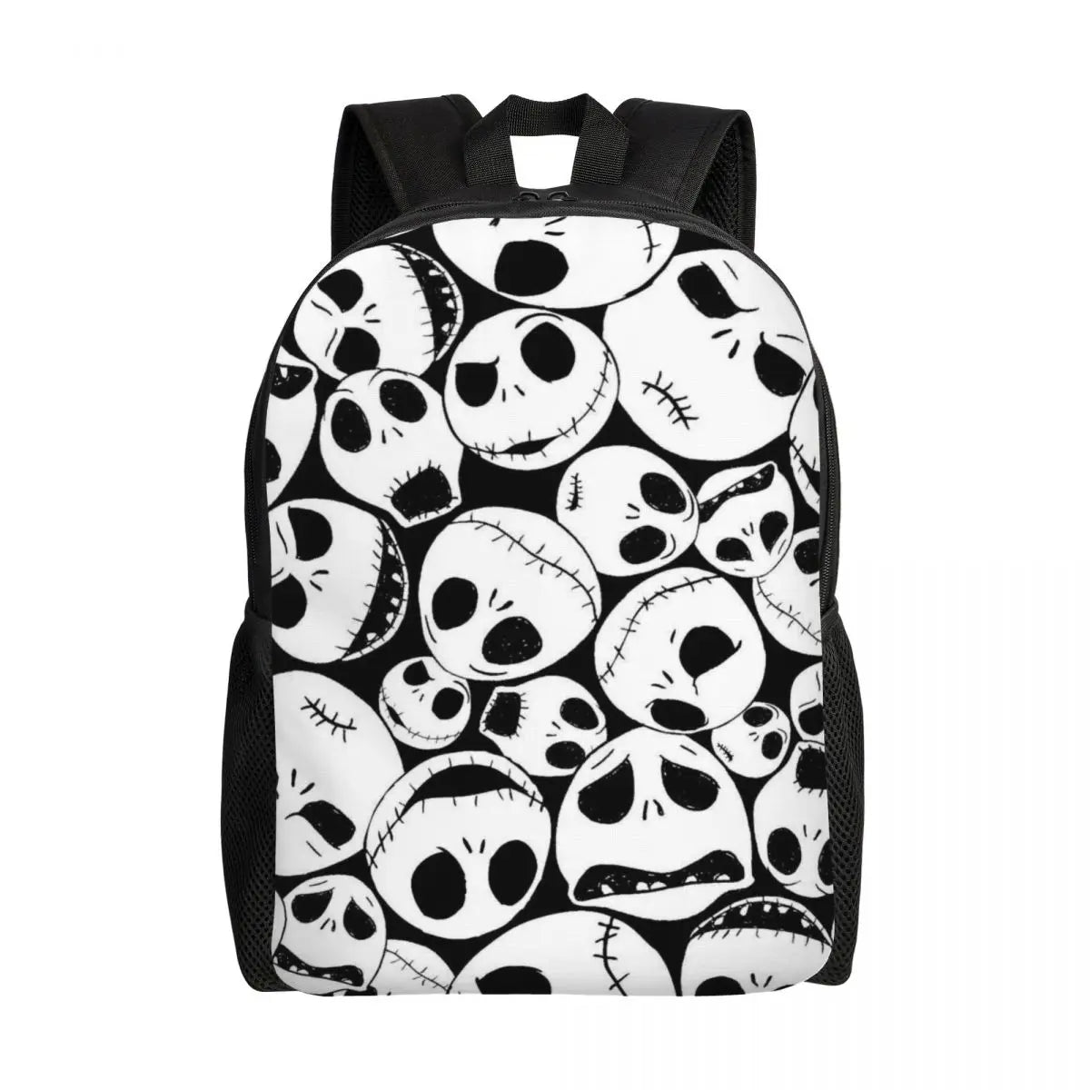 Sac à dos de voyage personnalisé citrouille King Jack Skellington souriant, sac à livres pour ordinateur d'école, le cauchemar avant noël