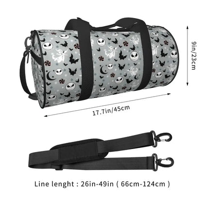 Sac fourre-tout de plage personnalisé Jack Skellington pour femmes, squelette vivant, grand compartiment, sacs de voyage pour salle de sport et plage