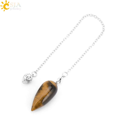 Pendule en Pierre Naturelle, Pendentif en Clip Turquoise, Goutte d'Eau de Guérison, Synchronisation, Radiesthésie, Reiki, T041