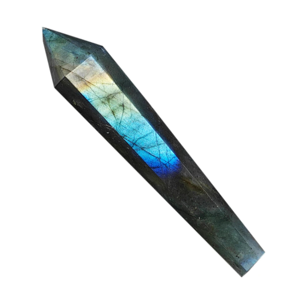 Pierre Labradorite 5-7cm, colonne hexagonale, baguette à pointe de tour, cristaux naturels, pierres de guérison, artisanat, pendule Pirit, décor Fengshui