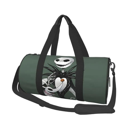 Sac fourre-tout de plage personnalisé Jack Skellington pour femmes, squelette vivant, grand compartiment, sacs de voyage pour salle de sport et plage