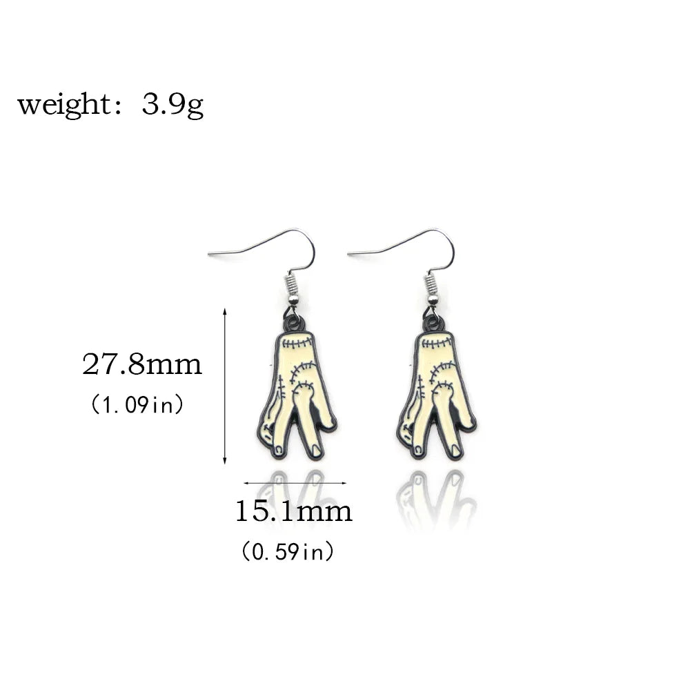 Bracelet de perles de fenêtre arc-en-ciel mercredi Addams, pendentif chose à main, bijoux gothiques pour femmes, accessoires cadeau