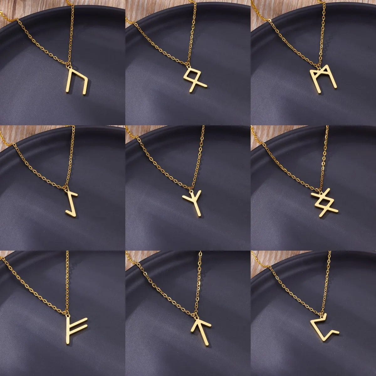 Vikings Rune pendentif collier en acier inoxydable pour femmes raffiné nordique runique pendentifs accessoires bijoux cadeau