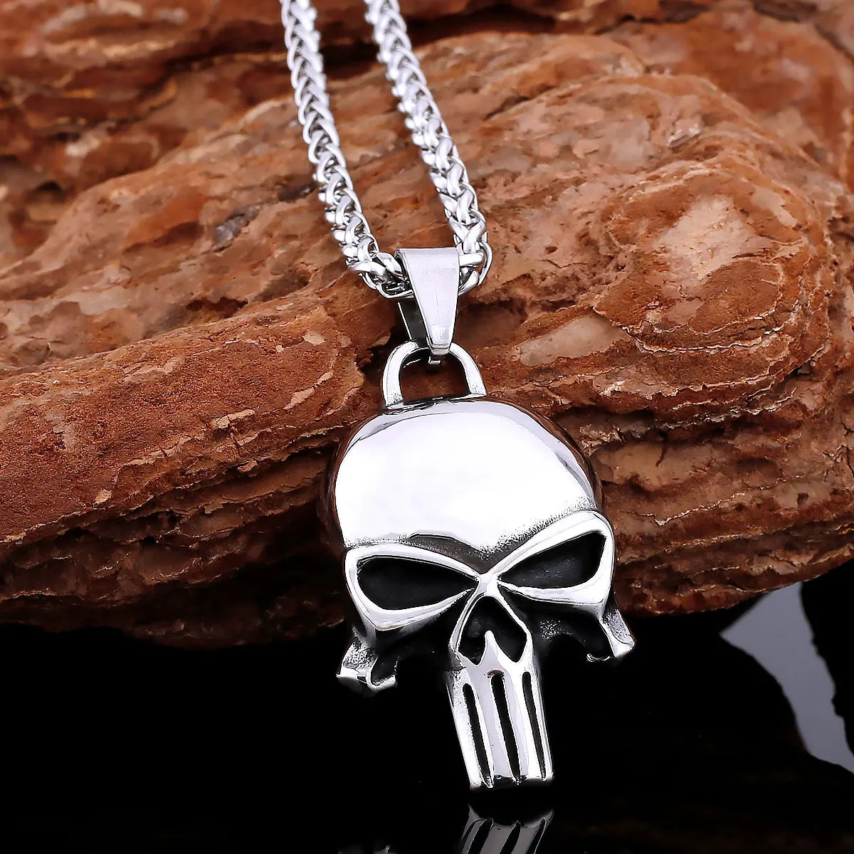 Collier Masqué en Acier Inoxydable pour Homme, Pendentif Gothique en Acier Plaqué Pistolet, Bijoux de ix, Hip Hop, Cadeau pour Petit Ami