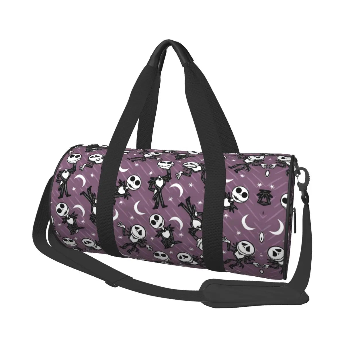 Sac fourre-tout de plage personnalisé Jack Skellington pour femmes, squelette vivant, grand compartiment, sacs de voyage pour salle de sport et plage