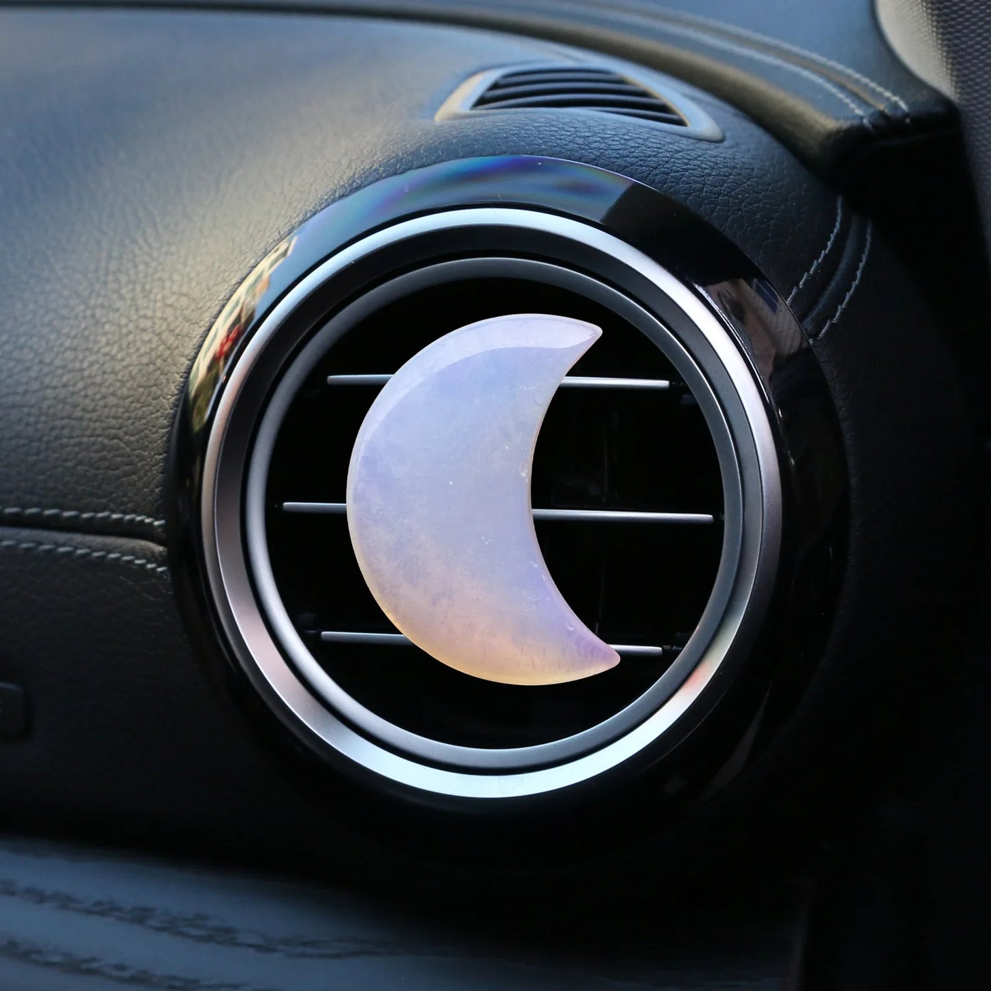 Réinitialisation de parfum d'aromathérapie de voiture, pierre naturelle de guérison CitroQuartz, pierre précieuse de lune et d'étoile, décoration intérieure, 1PC