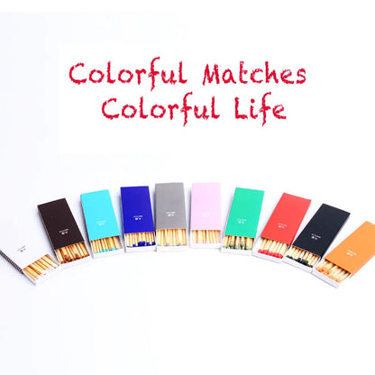 Boîte d'allumettes colorées en bois pour hommes, gadgets pour hommes, longue publicité, bougie d'anniversaire, è, match d'hôtel, camping, mini boîte de survie, 50 boîtes
