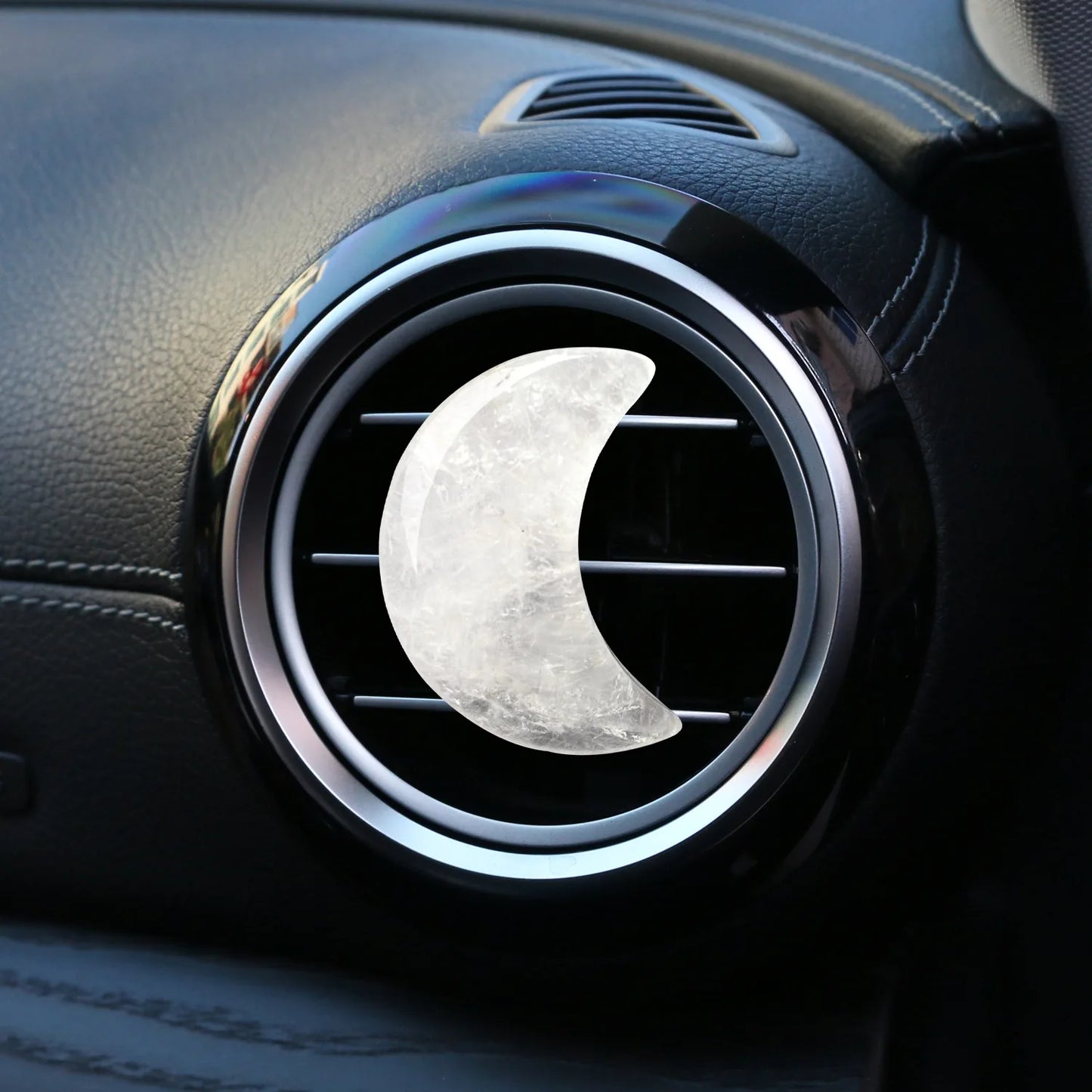 Réinitialisation de parfum d'aromathérapie de voiture, pierre naturelle de guérison CitroQuartz, pierre précieuse de lune et d'étoile, décoration intérieure, 1PC