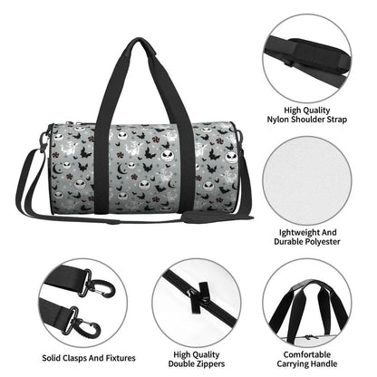 Sac fourre-tout de plage personnalisé Jack Skellington pour femmes, squelette vivant, grand compartiment, sacs de voyage pour salle de sport et plage