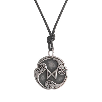 EUEAVAN rétro mystérieux Runes collier Viking bijoux corde chaîne réglable colliers en acier inoxydable pendentif amulette bijoux