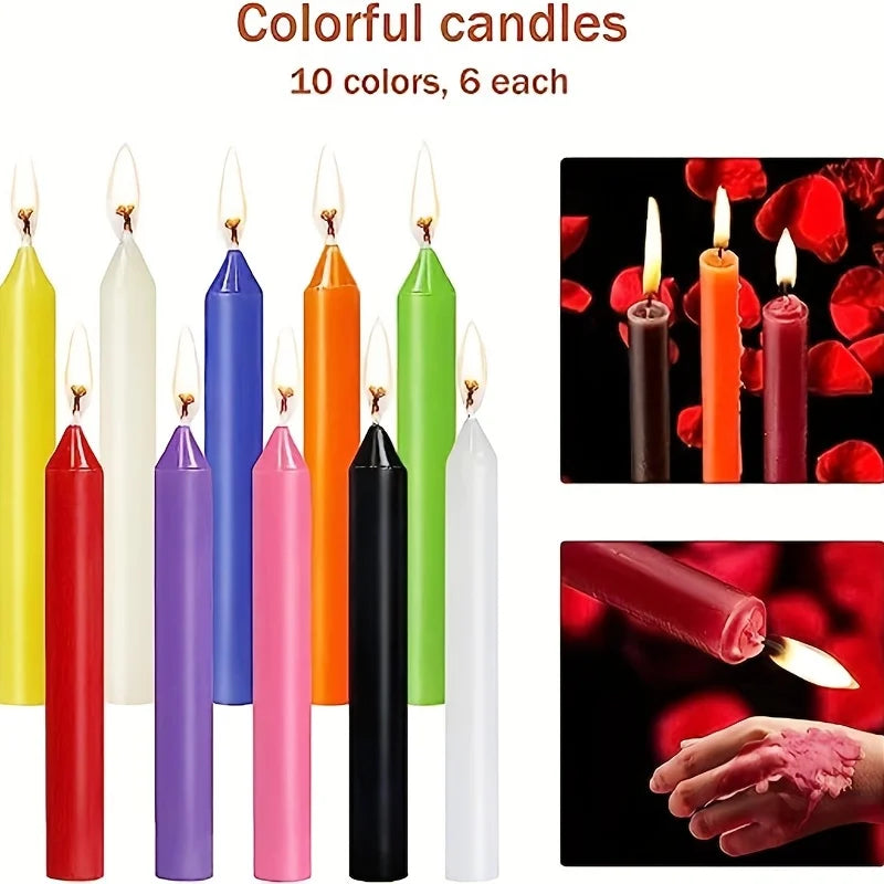 Mini bougie conique de couleurs assorties non parfumées, idéale pour le lancer des carillons, des rituels, des incantes, des jeux de cire et plus, décoration de noël, 100/60 pièces