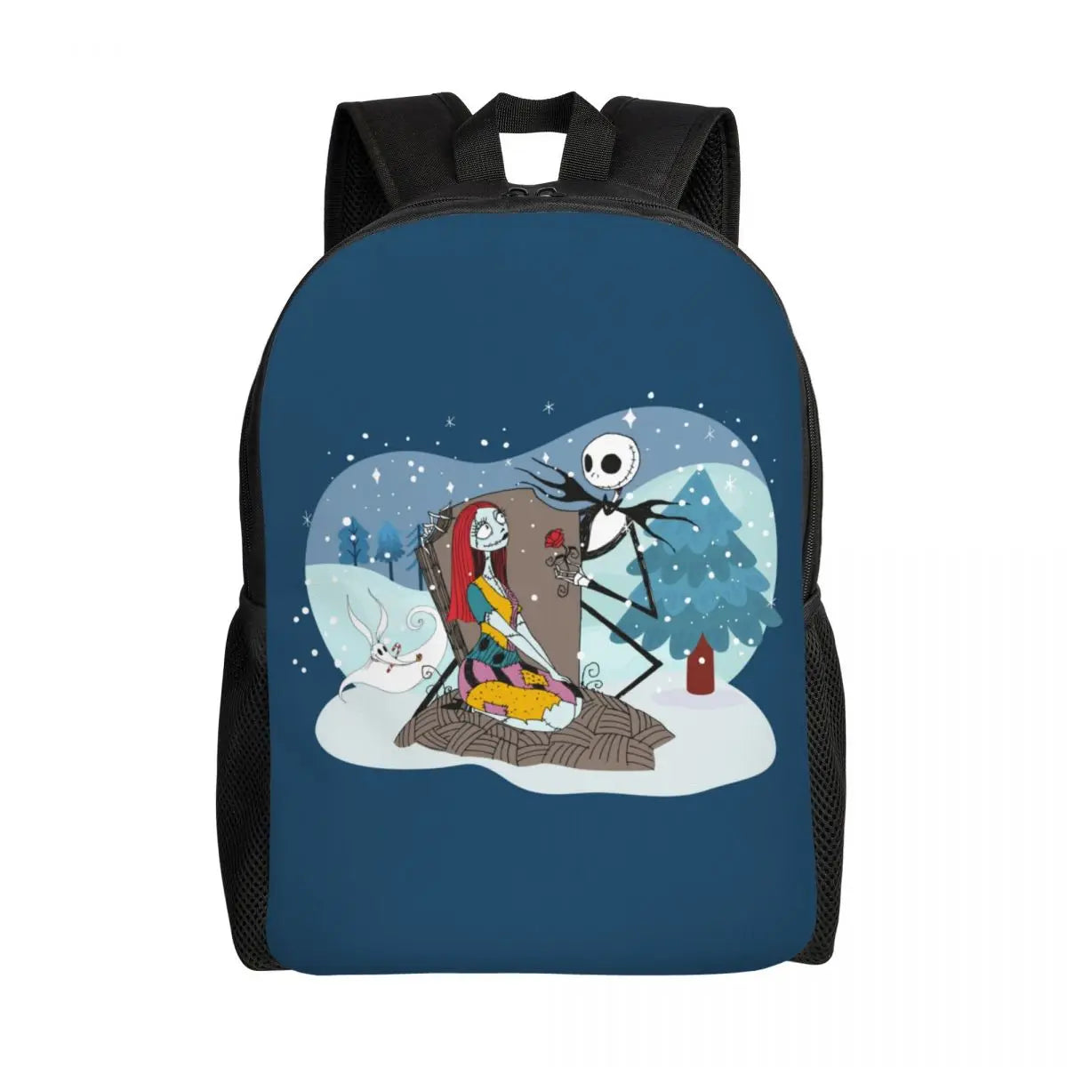 Sac à dos de voyage personnalisé citrouille King Jack Skellington souriant, sac à livres pour ordinateur d'école, le cauchemar avant noël