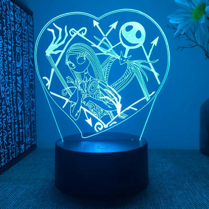 L'Étrange Noël de Monsieur Jack, Jack Skellington, Sally, Halloween, Veilleuses 3D, USB, Acrylique, Veilleuse pour 16 documents, Décor, ClScottsdale