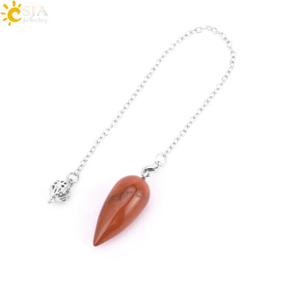Pendule en Pierre Naturelle, Pendentif en Clip Turquoise, Goutte d'Eau de Guérison, Synchronisation, Radiesthésie, Reiki, T041