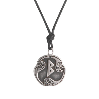 EUEAVAN rétro mystérieux Runes collier Viking bijoux corde chaîne réglable colliers en acier inoxydable pendentif amulette bijoux