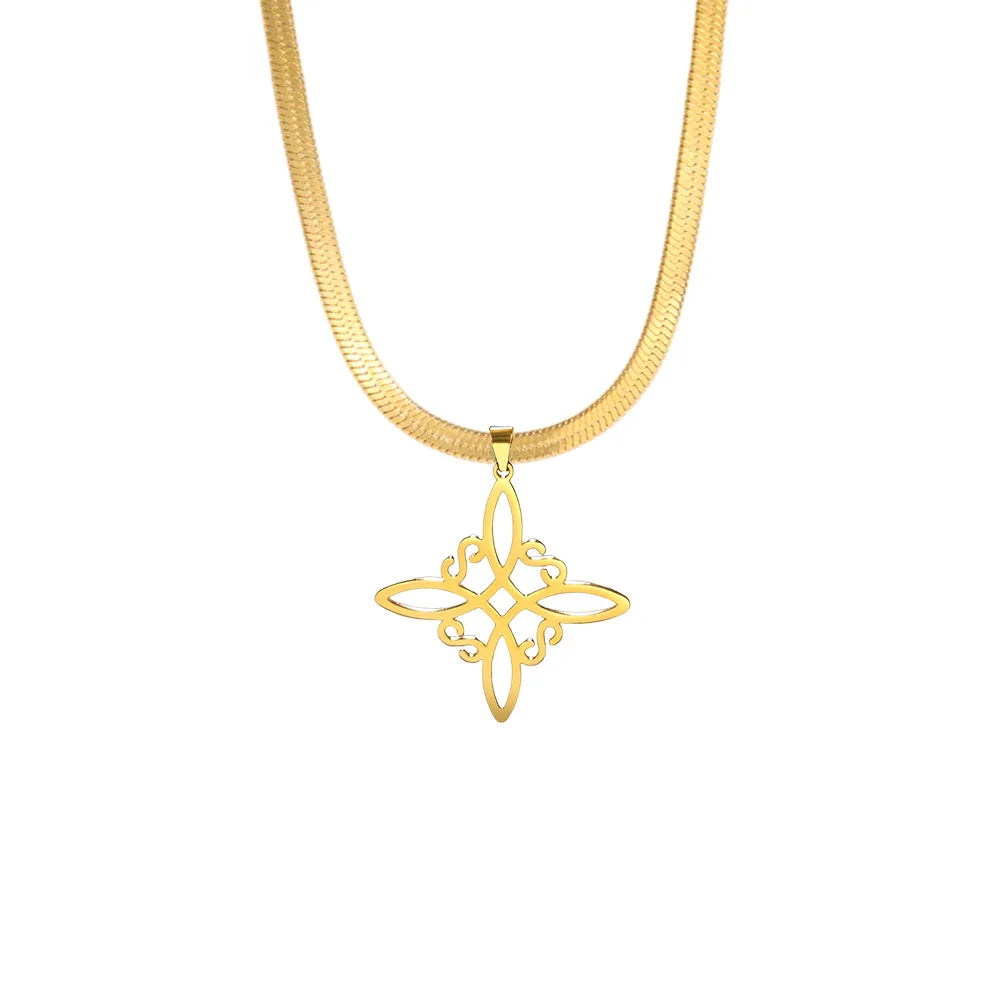 Collier Vintage avec nœud de sorcière pour femmes, pendentif porte-bonheur, amulette de Protection des celtiques irlandais, en acier inoxydable, bijoux Wicca, cadeau