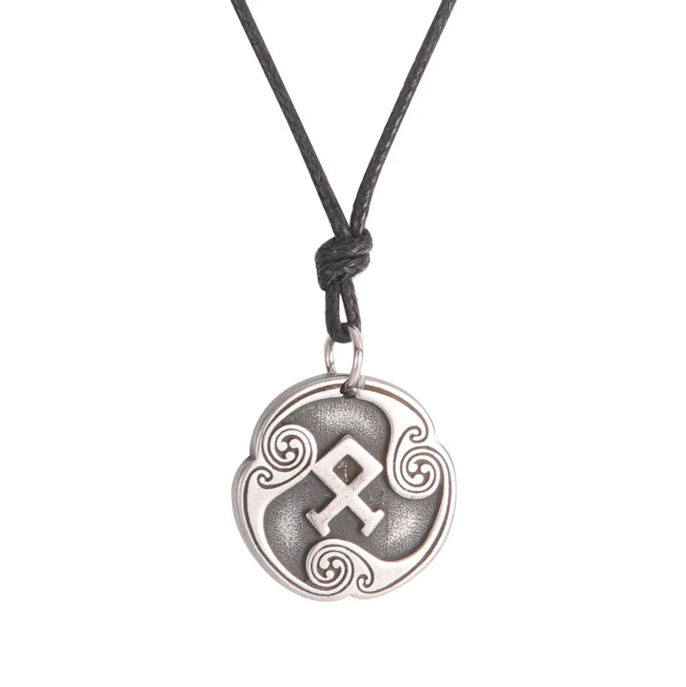EUEAVAN rétro mystérieux Runes collier Viking bijoux corde chaîne réglable colliers en acier inoxydable pendentif amulette bijoux