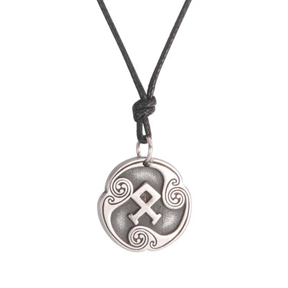 EUEAVAN rétro mystérieux Runes collier Viking bijoux corde chaîne réglable colliers en acier inoxydable pendentif amulette bijoux