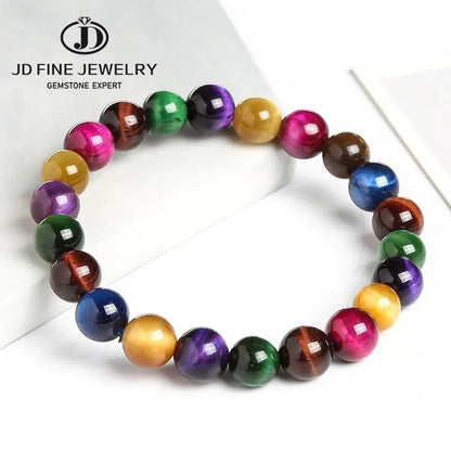 JD pierre naturelle bleu oeil de tigre Bracelets de perles femmes hommes Reiki guérison Yoga méditation bracelets porte-bonheur Pulseras bijoux cadeau