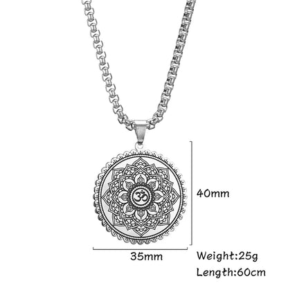 EUEAVAN Yoga Lotus Ohm symbole pendentif collier hindou bouddhiste chaîne en acier inoxydable méditation spirituelle religieux bijoux cadeaux