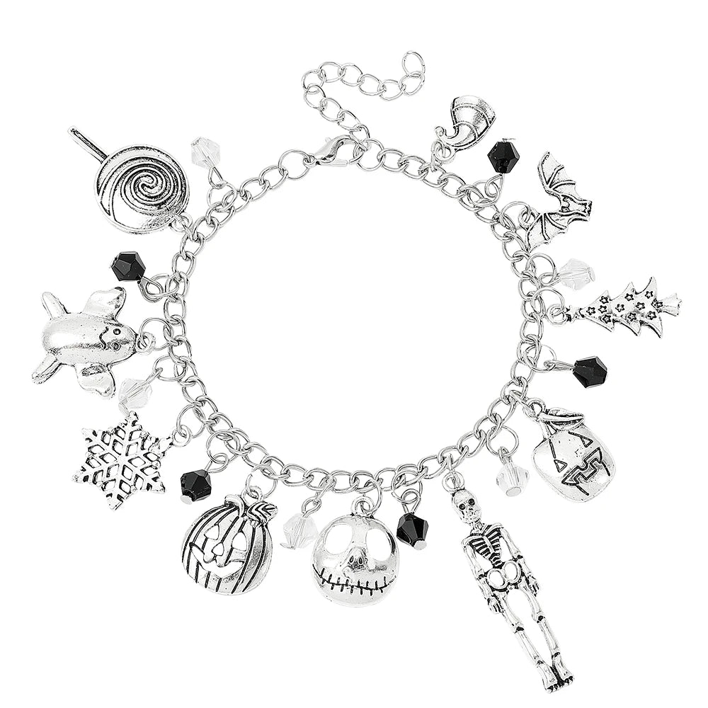 Bracelets à breloques L'Étrange Noël de Monsieur Jack pour femme, accessoires Jack Skellington, Sally Oogie Boogie, bijoux tendance, 2023