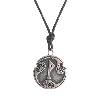 EUEAVAN rétro mystérieux Runes collier Viking bijoux corde chaîne réglable colliers en acier inoxydable pendentif amulette bijoux