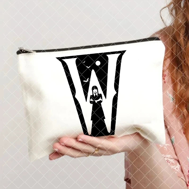 Mercredi Addams et Enid trousse à cosmétiques femmes sacs de toilette décontracté rouge à lèvres sacs de maquillage cadeau gothique filles Nevermore Academy