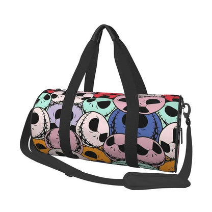 Sac fourre-tout de plage personnalisé Jack Skellington pour femmes, squelette vivant, grand compartiment, sacs de voyage pour salle de sport et plage