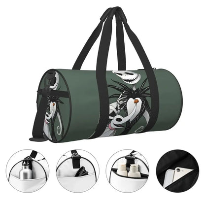 Sac fourre-tout de plage personnalisé Jack Skellington pour femmes, squelette vivant, grand compartiment, sacs de voyage pour salle de sport et plage