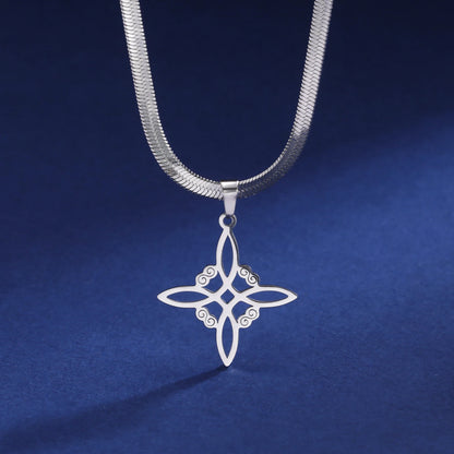 Collier Vintage avec nœud de sorcière pour femmes, pendentif porte-bonheur, amulette de Protection des celtiques irlandais, en acier inoxydable, bijoux Wicca, cadeau