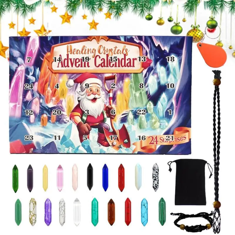 Calendrier de l'Avent en Clip avec Compte à Rebours de 24 Jours, Pierres Précieuses pour les Amoureux du Clip, Collier Citroën, 2024