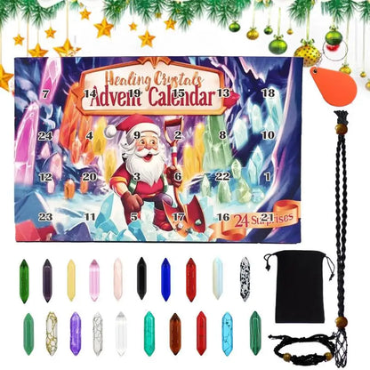 Calendrier de l'Avent en Clip avec Compte à Rebours de 24 Jours, Pierres Précieuses pour les Amoureux du Clip, Collier Citroën, 2024