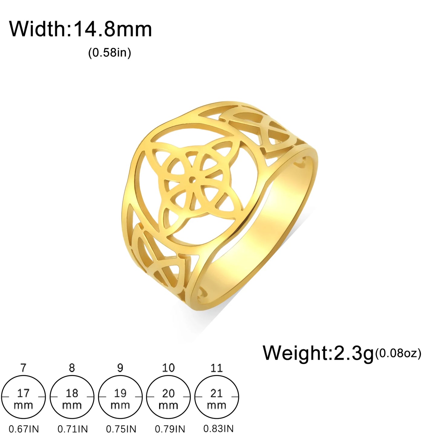 LIKGREAT bague noeud de sorcière pour femmes hommes creux en acier inoxydable bagues celtique Vintage amulette Protection Couple bijoux cadeaux