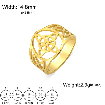 LIKGREAT bague noeud de sorcière pour femmes hommes creux en acier inoxydable bagues celtique Vintage amulette Protection Couple bijoux cadeaux