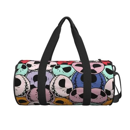 Sac fourre-tout de plage personnalisé Jack Skellington pour femmes, squelette vivant, grand compartiment, sacs de voyage pour salle de sport et plage