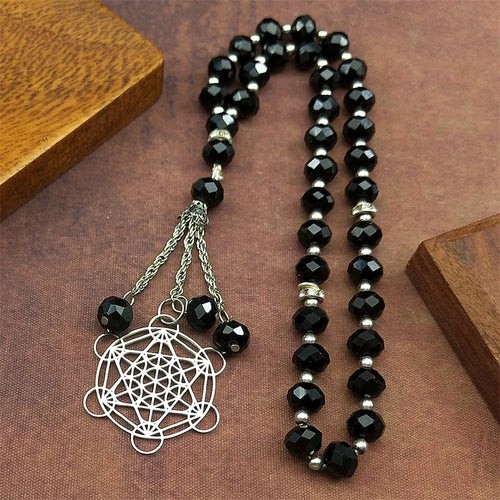 Pendentif de voiture spirituelle fleur de vie Chakra pour femmes et hommes, en acier inoxydable, géométrie sacrée, Cube Metatron, bijoux Salomon, cadeau