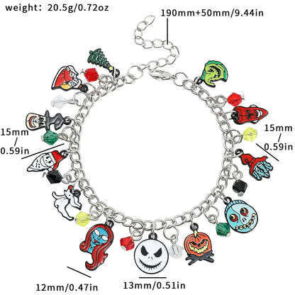 Bracelets à breloques L'Étrange Noël de Monsieur Jack pour femme, accessoires Jack Skellington, Sally Oogie Boogie, bijoux tendance, 2023