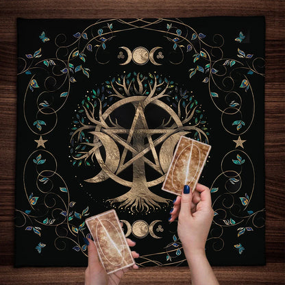 Couverture de Table de Tarot en tissu d'autel, douze Constellations étoilées, amour carrière, carte Oracle, nappe de Table de Tarot de lune, Divination