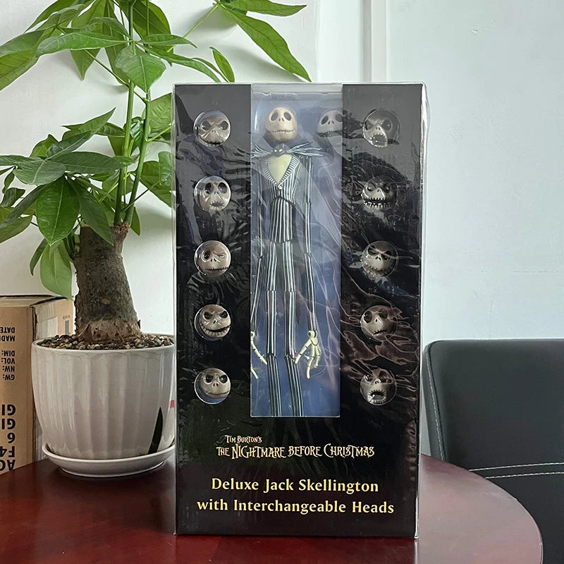 The Nightmare Before Christmas Jack Skellington Action Figure, 12 Face Jack Chair, Special Version Model Toy, Hmatte en Present