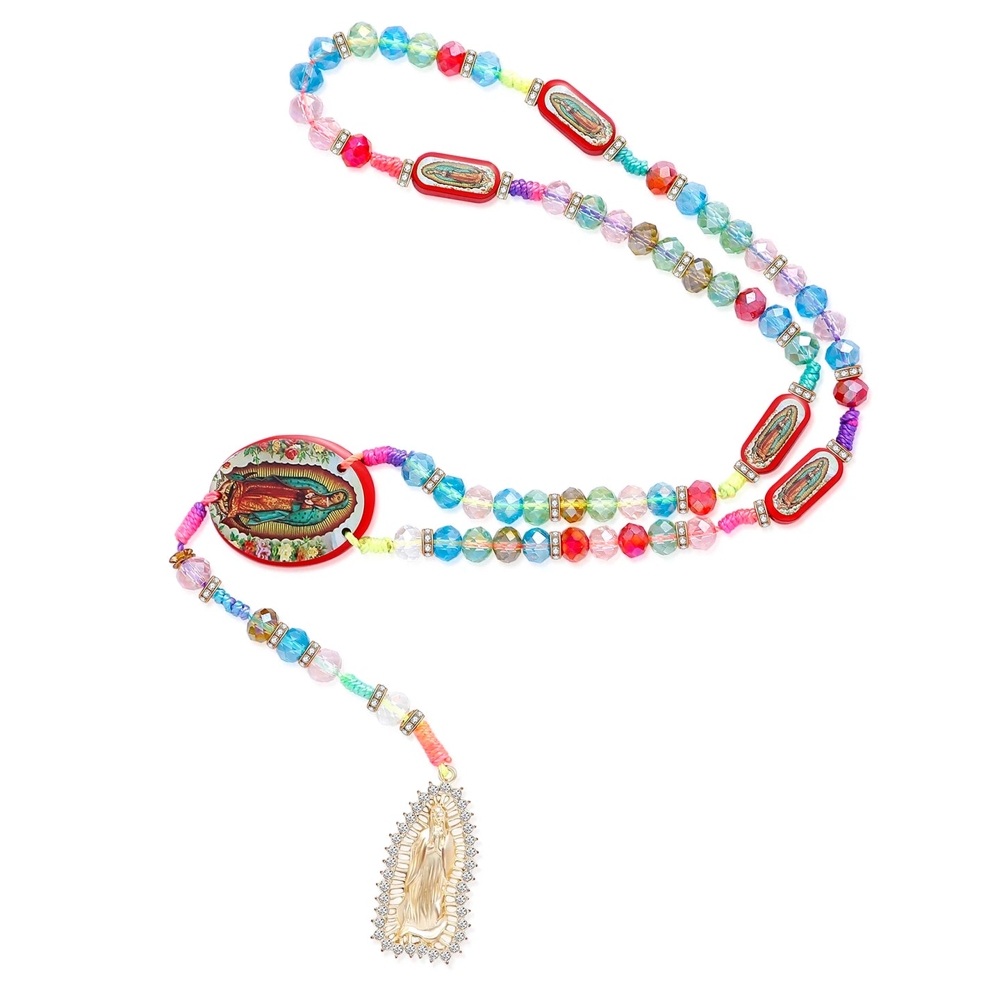 Collier de la vierge marie mexicaine, pendentif croix Crucifix, pendentif en bois, médaille de Saint benoît de Guadalupe, breloque de bénédiction, bijoux catholiques