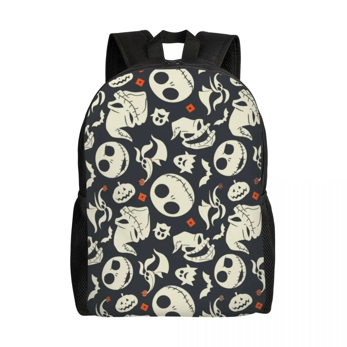 Sac à dos de voyage personnalisé citrouille King Jack Skellington souriant, sac à livres pour ordinateur d'école, le cauchemar avant noël