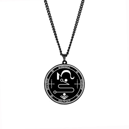 Arcange MICHAEL GABRIEL RAPHAEL URIEL SAMAEL sceau amulette Talisman Sigil d'angélique en acier inoxydable noir pendentif collier