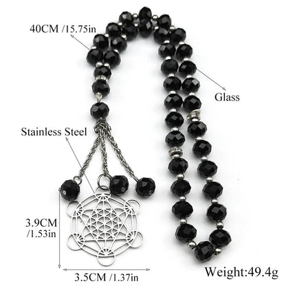 Pendentif de voiture spirituelle fleur de vie Chakra pour femmes et hommes, en acier inoxydable, géométrie sacrée, Cube Metatron, bijoux Salomon, cadeau