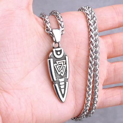 Vikings Odin Rune collier divers hommes nordique Vegvisir Valknut amulette pendentif en acier inoxydable Punk mode bijoux en gros