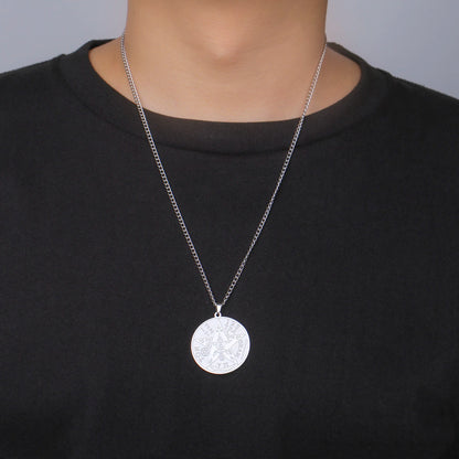 LIKGREAT-Collier pendentif pentagramme, bijoux en acier inoxydable, nom de Dieu, protection du pentacle, amulette porte-bonheur, cadeau
