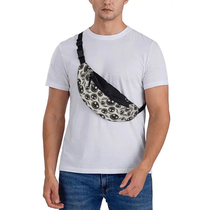 Sac Banane Personnalisé L'Étrange Noël de Monsieur Jack, Sacoche à Bandoulière pour Voyage, Randonnée, Téléphone, Poudres d'Argent