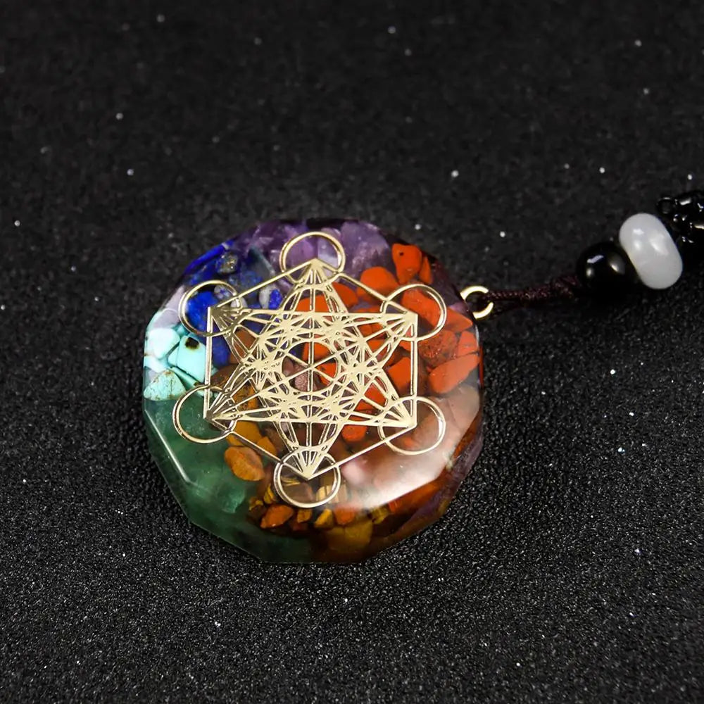 Orgon Horus oeil collier pierre cristal Quartz Chakela pendentif Metatron énergie méditation Cube Orgonite méditation femme bijoux