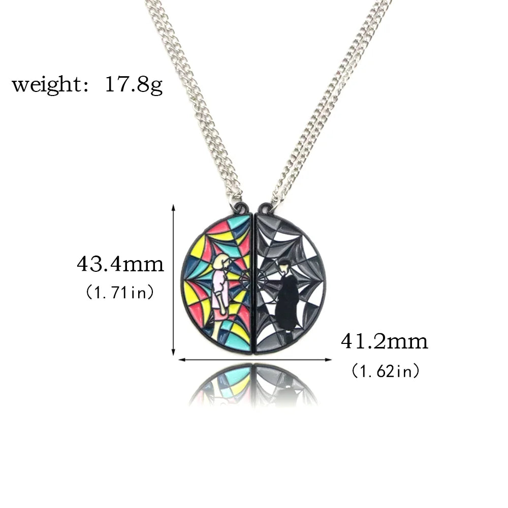 Bracelet de perles de fenêtre arc-en-ciel mercredi Addams, pendentif chose à main, bijoux gothiques pour femmes, accessoires cadeau